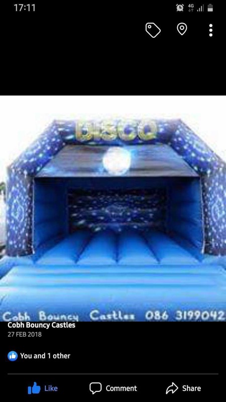 Large disco-themed bouncy castle for parties in Cork