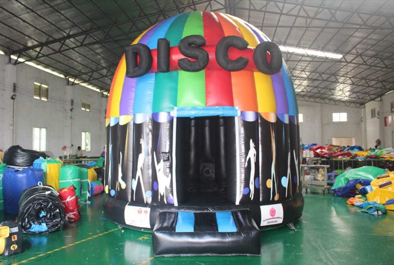 Rainbow disco dome with dancer silhouette panels for parties in Cork