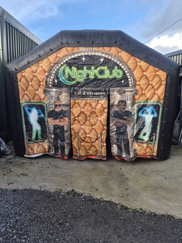 Nightclub-themed inflatable with VIP entrance design for parties in Cork