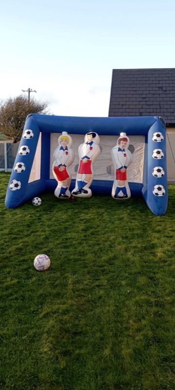 Football goal shooting game inflatable with player targets for parties in Cork
